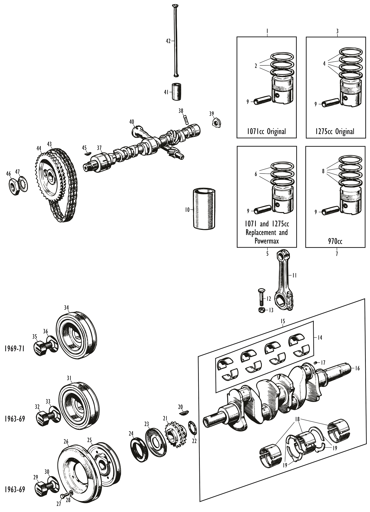Internal Engine 970 1071 And 1275cc Cooper S Somerford Mini Min