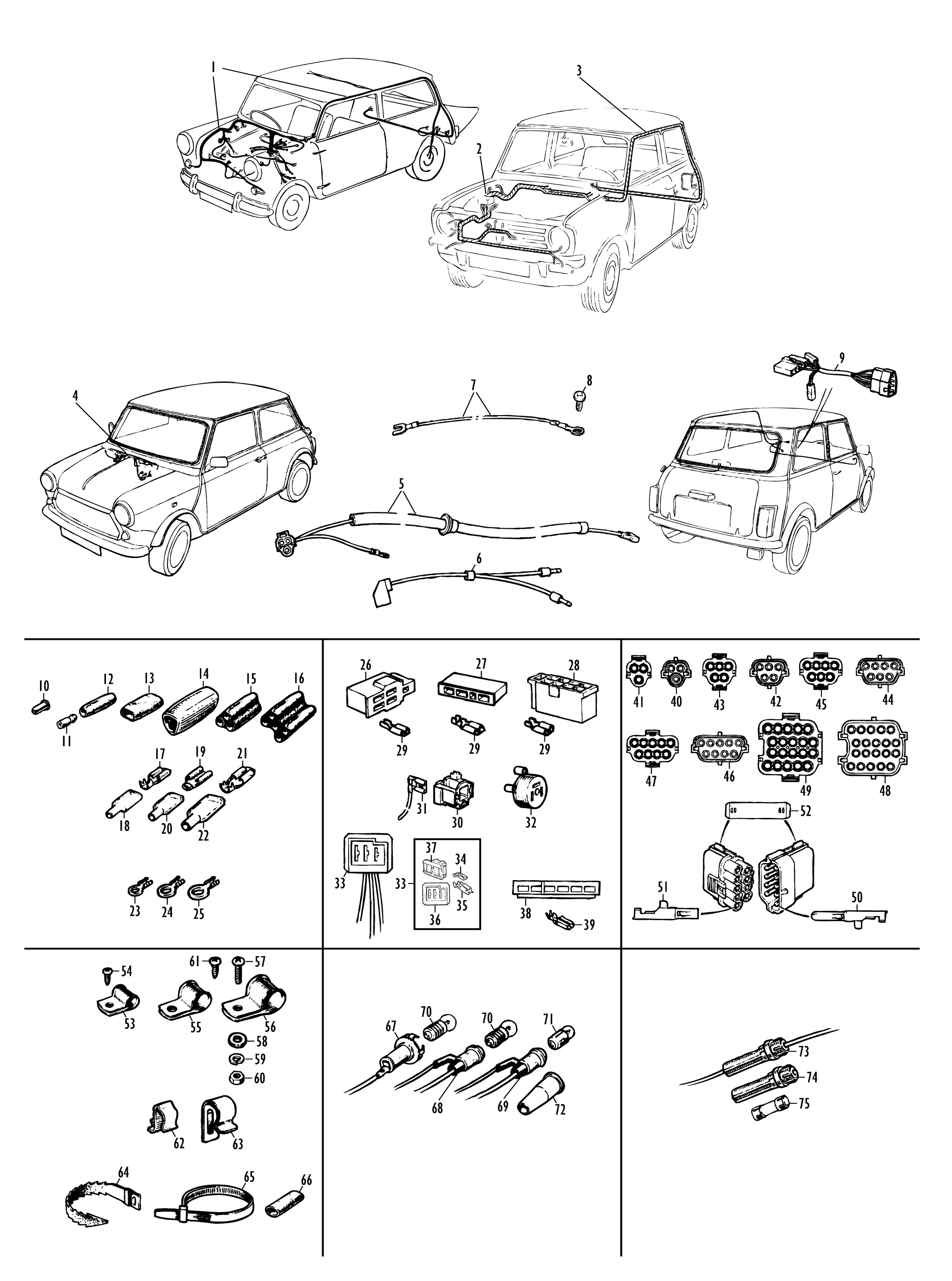Harnesses - saloon 1959-89 : Somerford Mini - Mini Specialists, Providin...