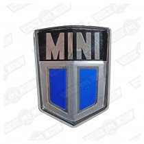 BADGE-BONNET-BLUE/SILVER-SHIELD-'69-'75- reproduction