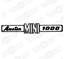 BADGE-BOOT LID-'AUSTIN MINI 1000'-'69-'75 EXPORT ONLY