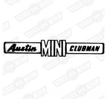 BADGE-BOOT LID-'AUSTIN MINI CLUBMAN'-'69-'75 EXPORT