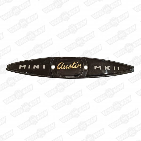 BADGE-BOOT LID, 'AUSTIN MINI MKII' GENUINE