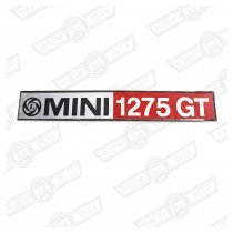 BADGE-BOOT LID-'MINI 1275GT'-RED/BLACK-'77 ON