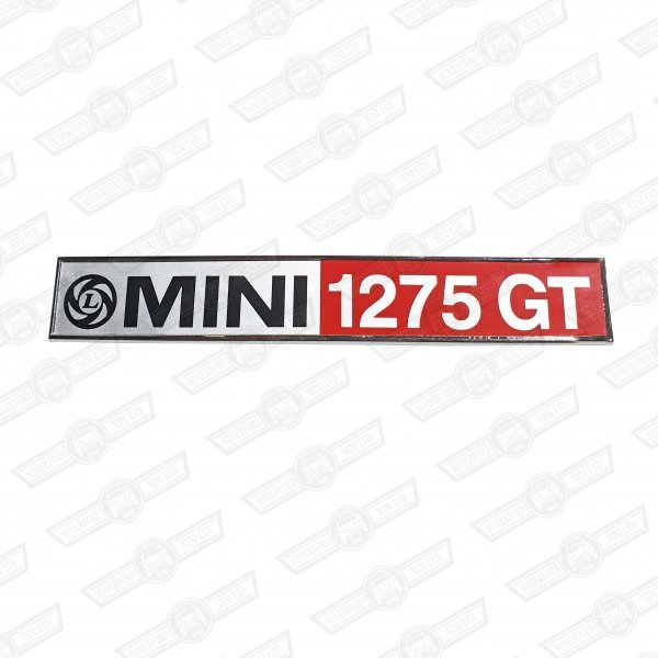 BADGE-BOOT LID-'MINI 1275GT'-RED/BLACK-'77 ON