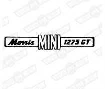 BADGE-BOOT LID-'MORRIS MINI 1275GT'-69-'75 EXPORT