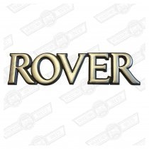 BADGE-BOOT LID-'ROVER'-SILVER SATIN-'90-'91-JAPAN ONLY