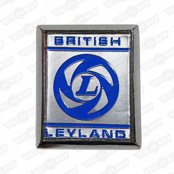 BADGE-'BRITISH LEYLAND'-BLUE ON SILVER-'72-'75 'A' PANEL