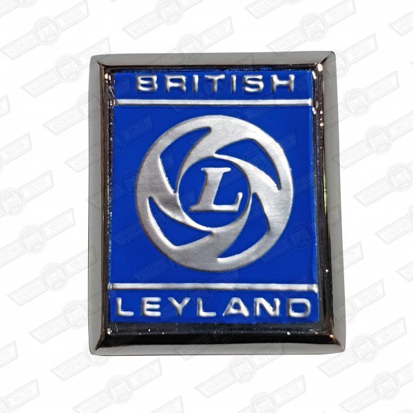 BADGE-'BRITISH LEYLAND'-SILVER ON BLUE-'69-'71 'A' PANEL