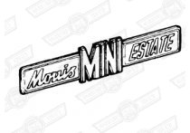 BADGE-REAR DOOR-'MORRIS MINI ESTATE'-'69-'75 EXPORT