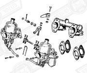 CARBURETTER KIT-TWIN H4 AUD59 WITH MANIFOLD & LINKAGES