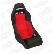 COBRA CLUBMAN SEAT- RED CENTRE, BLACK OUTER FABRIC