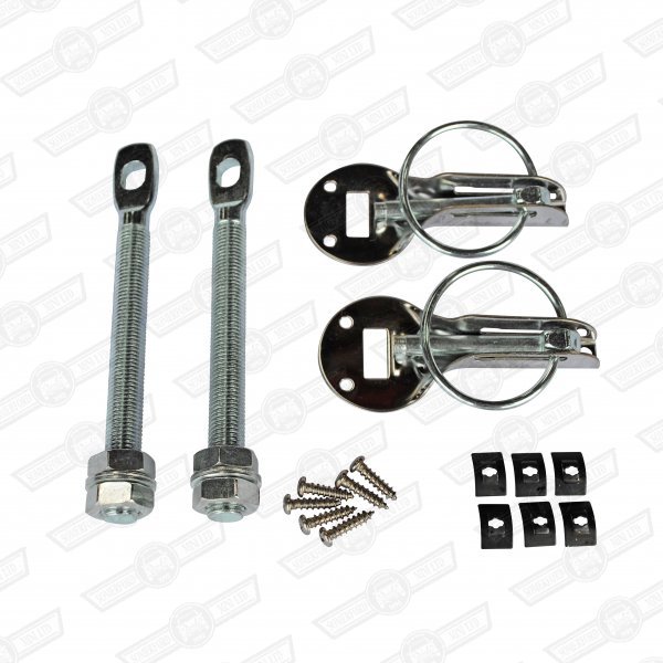 COMPETITION STAINLESS BONNET PINS-QUICK RELEASE TYPE, PAIR
