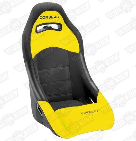 CORBEAU NEW CLUBMAN SEAT-BLACK OUTER/YELLOW INNER- CLOTH