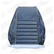 COVER-FRONT SEAT-BLACK LEATHER/biege piping-COOPER '97 ON
