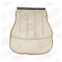 COVER-FRONT SEAT CUSHION-LEATHER-CUMULUS/RED PIPING-'97 OPTI