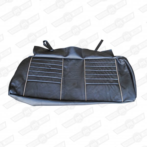 COVER-REAR SEAT CUSHION-BLACK/STONE LEATHER-COOPER