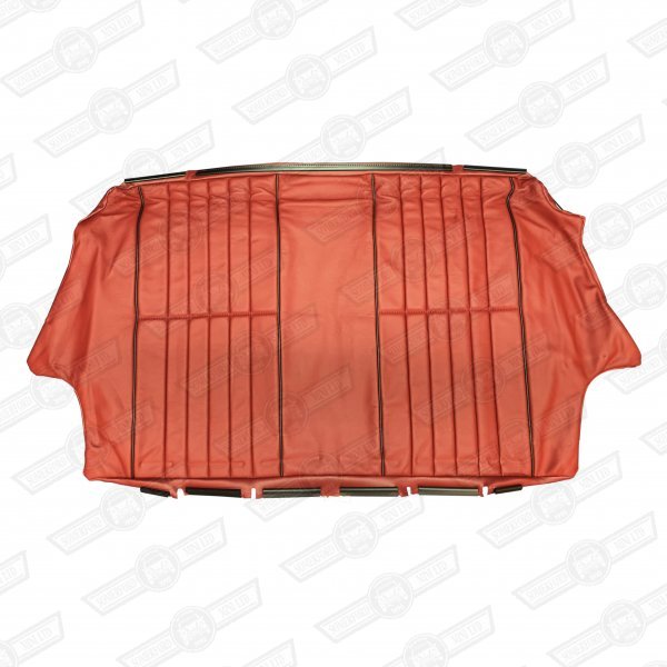 COVER-REAR SEAT SQUAB-LEATHER-GRENADINE RED/BLACK-'40'