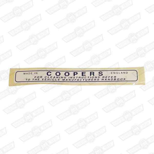 DECAL-AIR FILTER-'COOPERS'-997 COOPER-'61-'63