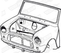FRONT END ASSEMBLY-SALOON SOLID MOUNTS '69-76
