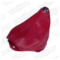 GAITER-GEAR LEVER-GRENADINE RED/CHROME PVC-'40' COOPER LE