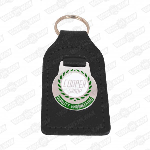 KEY FOB- BLACK LEATHER, 'COOPER GROUP'