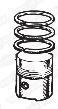 PISTON SET-DISHED-3 RINGS 8.3:1 CR +040'' 998cc '88 ON
