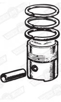 PISTON SET-DISHED 4 RINGS 1071 & 1275 'S' + 020''