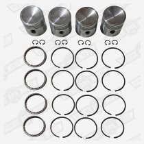 PISTON SET-DISHED-4 RINGS 8.5:1 CR +030'' 1098cc A+