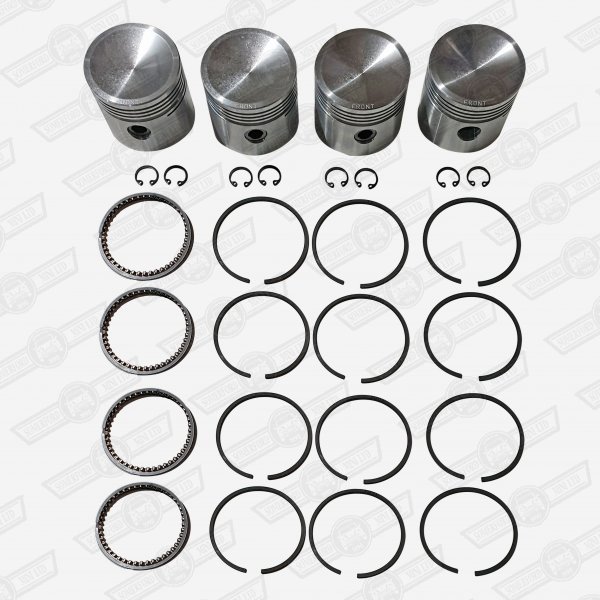 PISTON SET-DISHED-4 RINGS 8.5:1 CR +030'' 1098cc A+