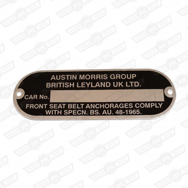 PLATE-CHASSIS NUMBER-'AUSTIN MORRIS'-'71-'75