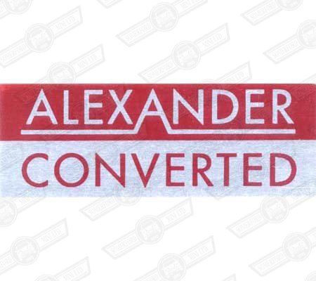 PLATE- SELF ADHESIVE, 'ALEXANDER CONVERTED'