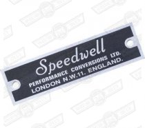 PLATE-'SPEEDWELL'-BLACK AND SILVER