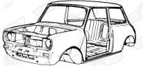 BODYSHELL-CLUBMAN SALOON-'69-'83-LESS BOLT ONS (SPEC.ORDER)
