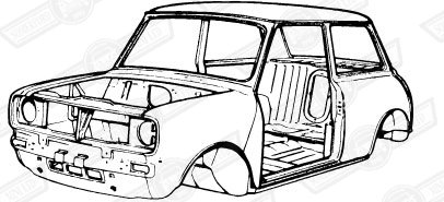 BODYSHELL-CLUBMAN SALOON-'69-'83-LESS BOLT ONS (SPEC.ORDER)