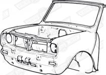 FRONT END ASSY.-CLUBMAN SOLIDLY MOUNTED-'69-75