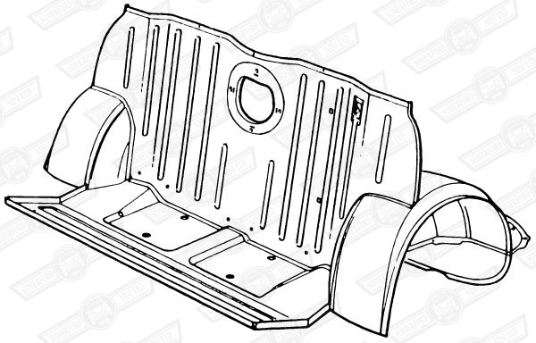 SEAT PAN AND BOOT FLOOR ASSY.COMPLETE-'67-'75