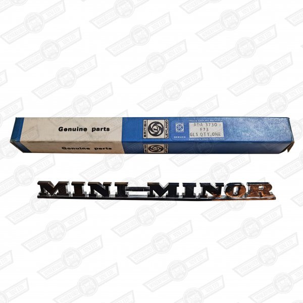 BADGE-'MINI MINOR'-REAR-'59-'67 GENUINE BMC