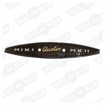 BADGE-BOOT LID, 'AUSTIN MINI MKII' GENUINE