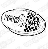 BADGE-BONNET, 'MORRIS COOPER S' -MK2-GENUINE