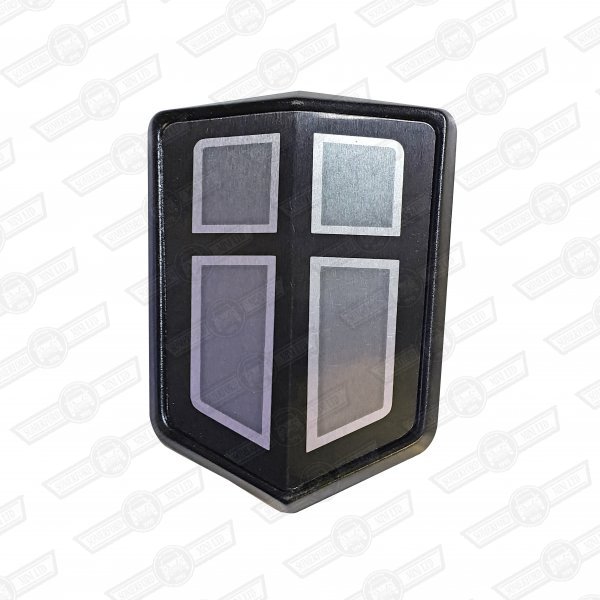 BADGE-BONNET-SILVER/BLACK SHIELD APPROX '87-'90