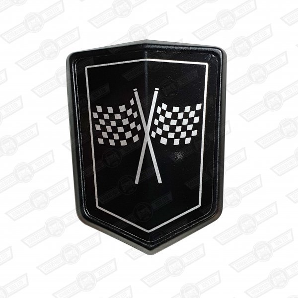 BADGE-BONNET'-X FLAGS 'SHIELD-RACING/FLAME
