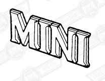 BADGE- BOOT LID-'MINI' SILVER SATIN-'90-'91