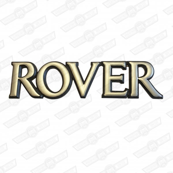 BADGE-BOOT LID-'ROVER'-SILVER SATIN-'90-'91-JAPAN ONLY