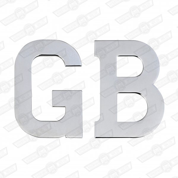 BADGE-BOOT LID-'G.B'-CHROME ON BRASS-BOLT ON