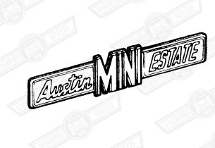 BADGE-REAR DOOR-'AUSTIN MINI ESTATE''69-'75 EXPORT