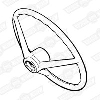 STEERING WHEEL-THREE SPOKE-CLUBMAN-'69-'77