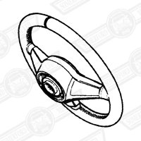 STEERING WHEEL-3 SPOKE-BLACK-MAYFAIR,CITY ETC'85-'96