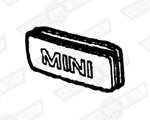 BADGE-STEERING WHEEL PAD-'MINI'-SILVER ON BLACK'88-'92