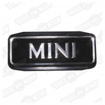 BADGE-STEERING WHEEL-'MINI'-CHROME ON BLACK '92-'96