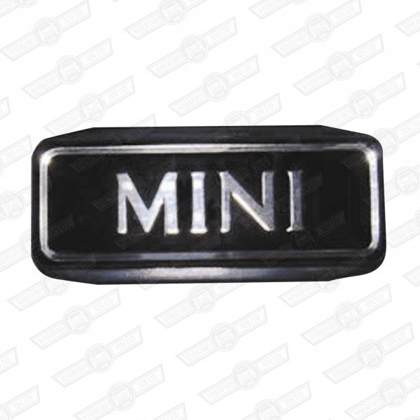 BADGE-STEERING WHEEL-'MINI'-CHROME ON BLACK '92-'96